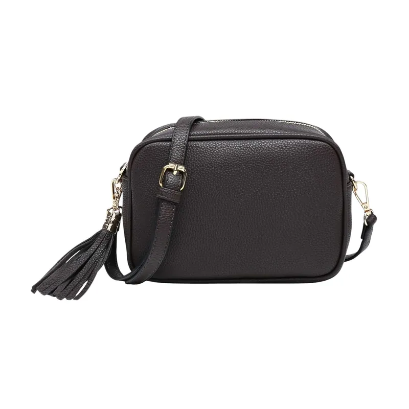 Small Plain Colour Crossbody Camera Bag With Tassel Charm - Kitise