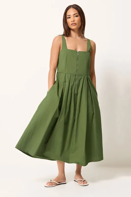 Petite Pleated Midi Dress - PixieGirl