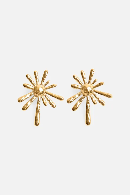 Gold Plated Abstract Star Earrings - Public Desire