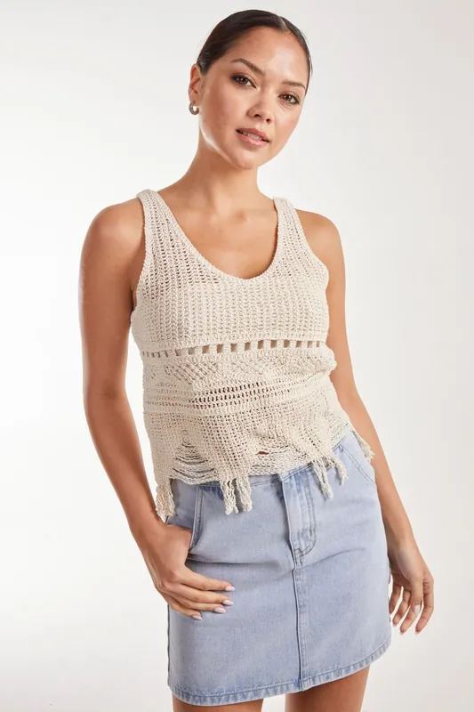Crochet Vest - Pink Vanilla