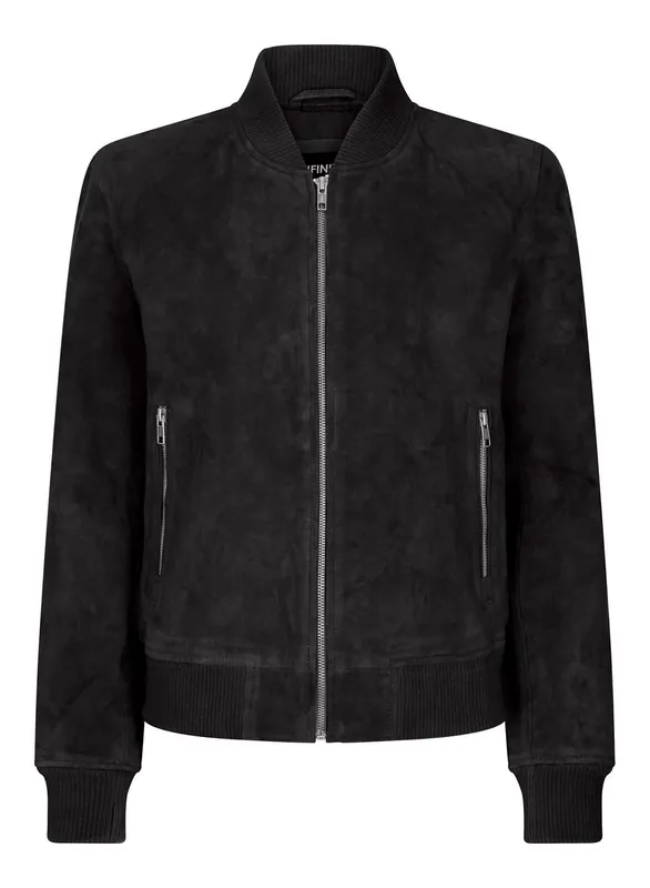 Varsity Suede Bomber Jacket Leather - TruClothing