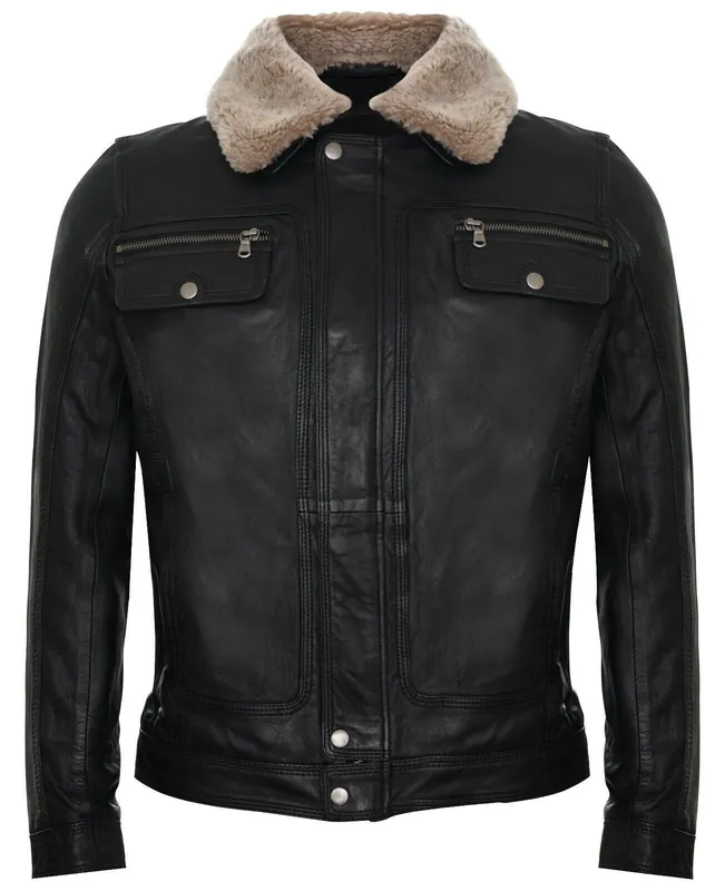 Trucker Shirt Leather Jacket-Galway