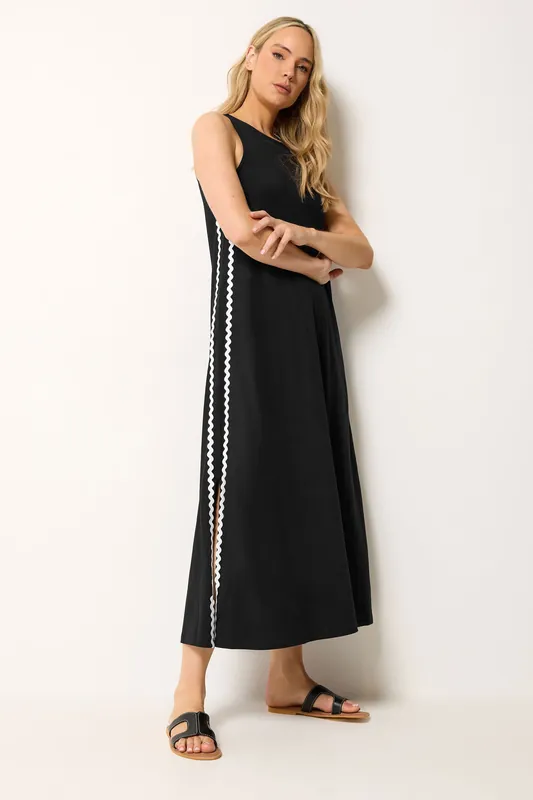 Tall Swirl Trim Cotton Midi Dress - Long Tall Sally