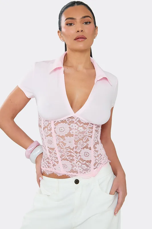 Short Sleeve Lace Top - EGO