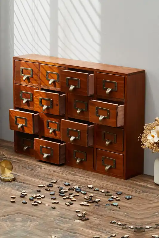 Retro Wooden Drawer Organizer Box - Living and Home