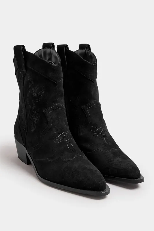 Faux Suede Cowboy Boots - Long Tall Sally