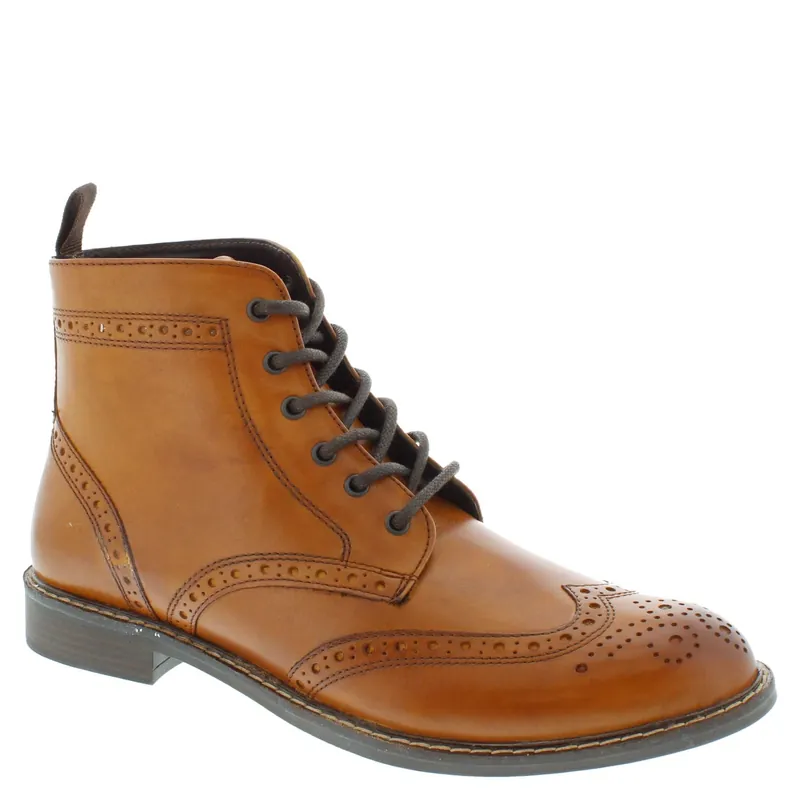 Brogue Lace Up Leather Boots - Thomas Crick