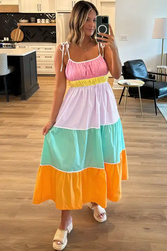 Tiered Poplin Midi Dress - Everyday The Label