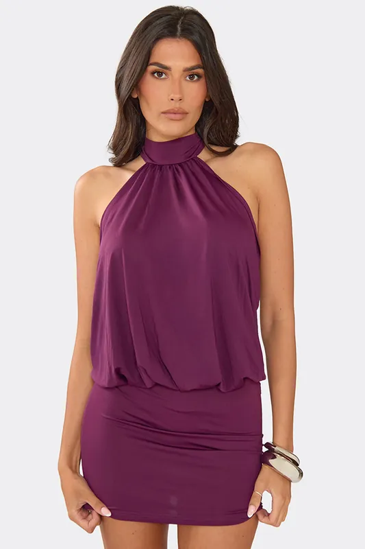 Sleeveless Open Back Mini Dress - EGO