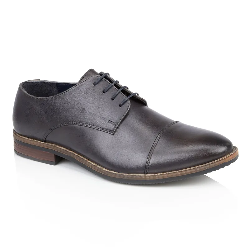 Rufus Premium Leather Mens Derby Shoes - Silver Street London