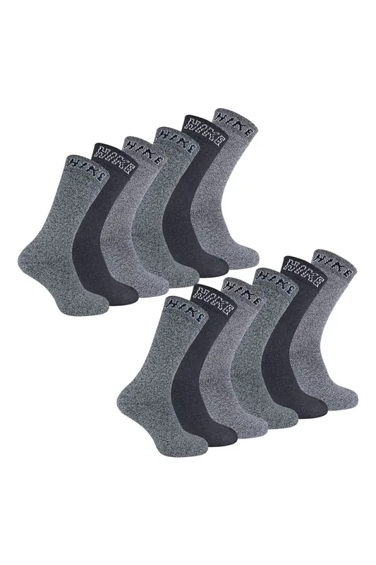 12 Pairs Cushioned Crew Hiking Walking Boot Socks - Sock Snob