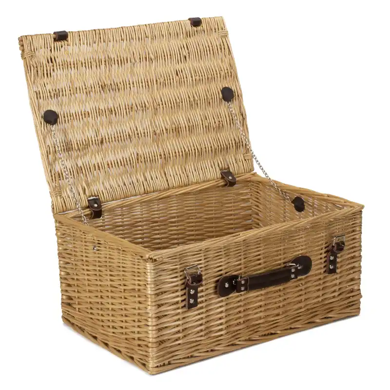Wicker Buff 51cm Picnic Basket - Red Hamper