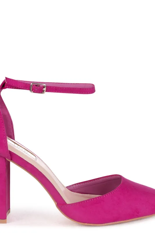 Marlie Pink Suede Court Shoe - Linzi