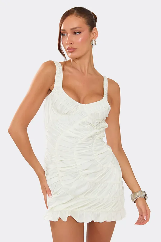 Strappy Asymmetric Hem Mini Dress - EGO