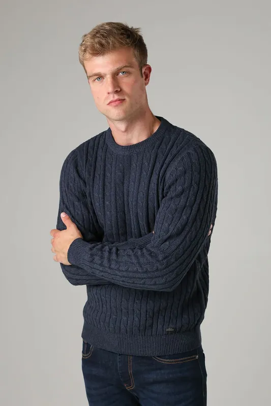 Crew Neck Cotton Blend Jumper - Tokyo Laundry