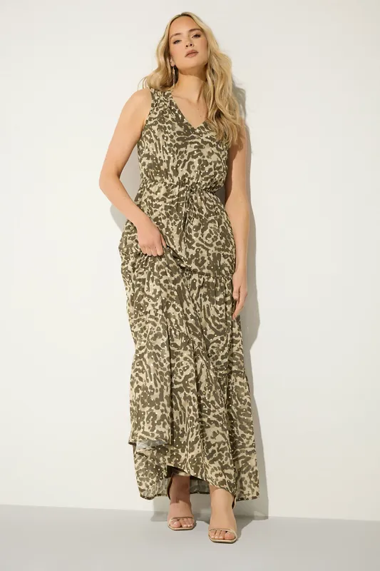 Tall Abstract Tie Waist Maxi Dress - Long Tall Sally