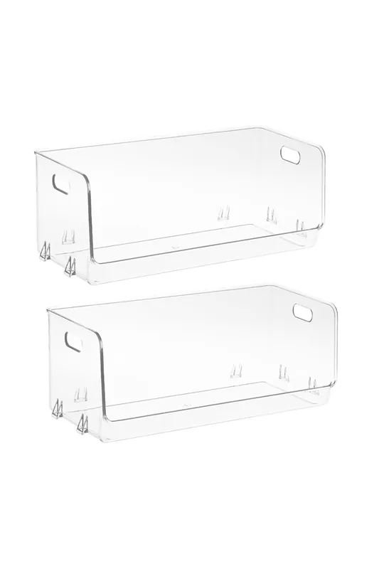 2pcs Stackable Transparent Desktop Storage Boxes - SHEONLY