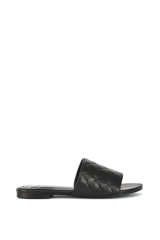 Saylor' Quilted Detail Strappy Sandal Flat Sliders - XY London