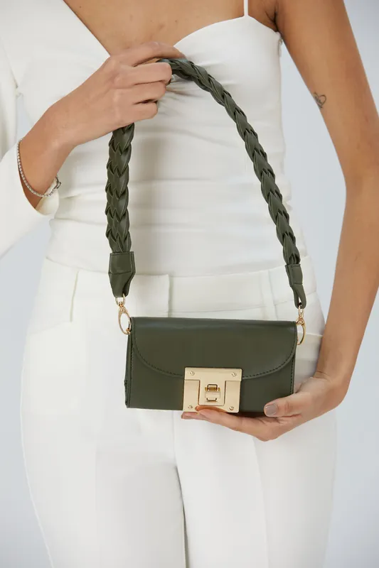 Mini Shoulder Bag With Chuncky Braided Strap - Belissh