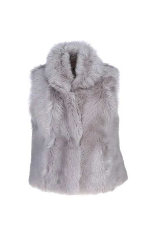 Lilac' Real Sheepskin Oversized Fluffy Gilet - Ashwood Leather