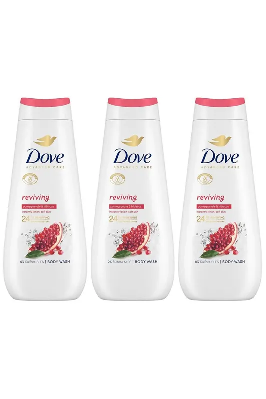 'Body Wash' Reviving for 24Hrs Renewing Micromoisture, 3x 400ml - Dove