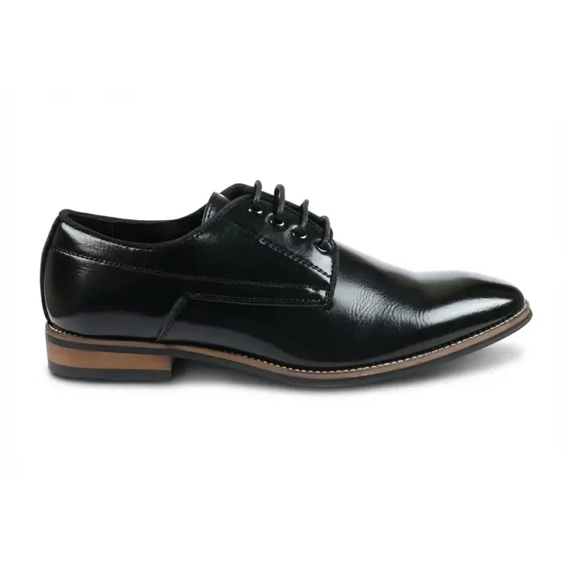 Classic Plain Toe Derby Lace-Up Oxfords Dress Shoes