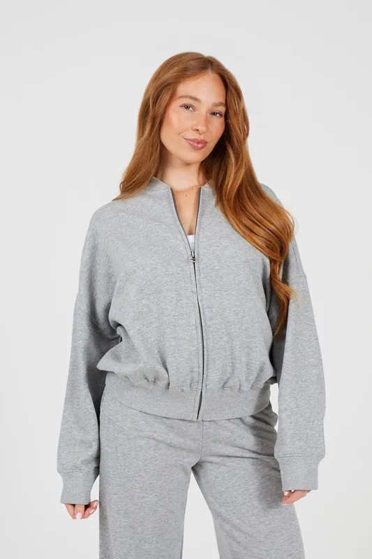 Zip Through Bomber Style Sweatshirt - Brave Soul