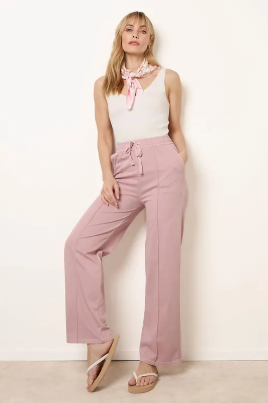 Pink Seam Detail Trousers - Blue Vanilla