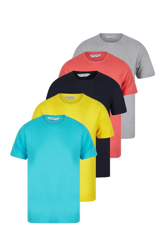 5-Pack Cotton Short-Sleeve Crew Neck T-Shirts