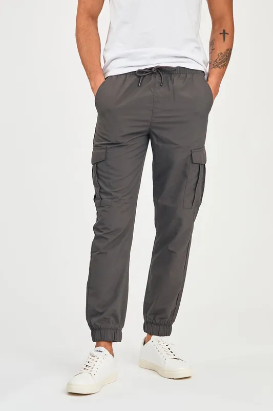 Nylon Drawstring Cargo Trousers - Tokyo Laundry