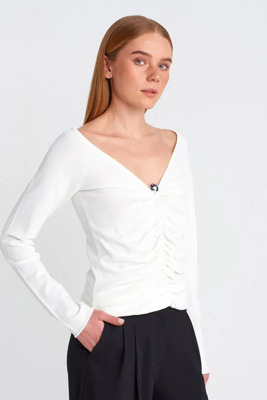 Women's Slim Fit Ribbed V-Neck Sweater