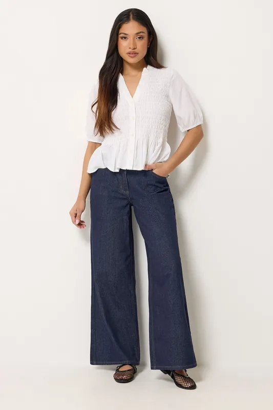 Petite Stretch Wide Leg Jeans - PixieGirl