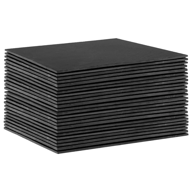 Square Slate Placemats - Set of 24 Natural Stone Smooth Edge Mats 33cm