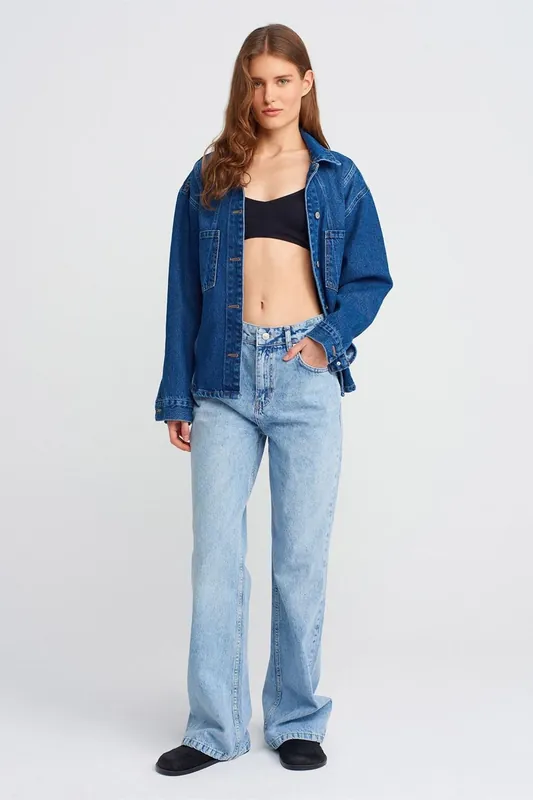 High-Waist Wide-Leg Denim Jeans