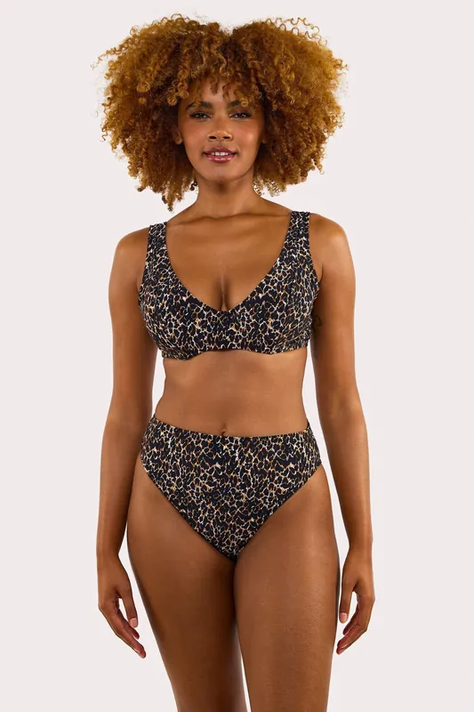Juliet Leopard Print Mix & Match D+ Underwired Crop Bikini Top - Wolf & Whistle