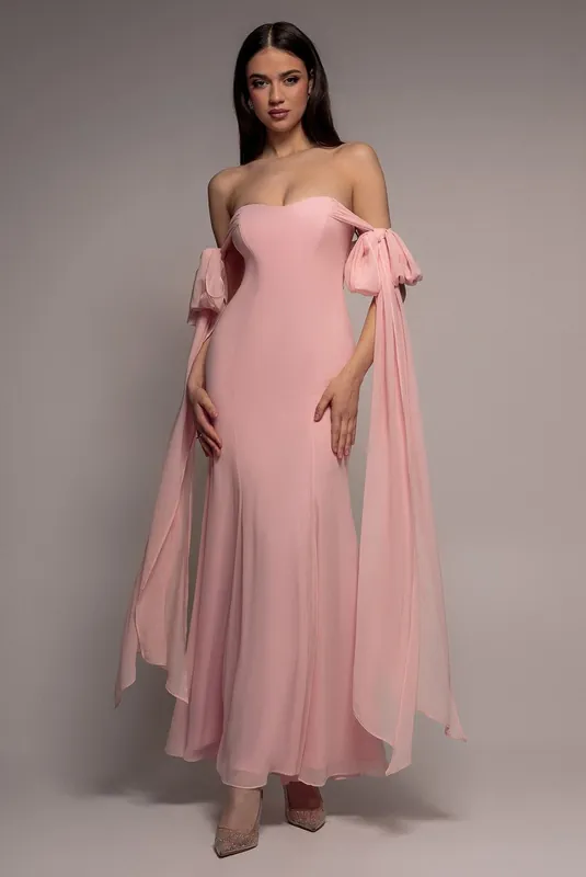 Multiway Cape Chiffon Sweetheart Maxi Dress - Goddiva