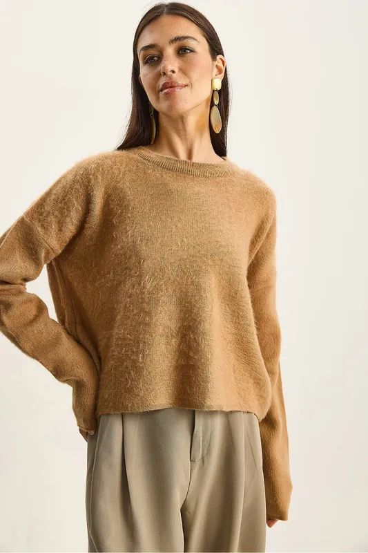Crew Neck Knit Sweater - Bianco Lucci