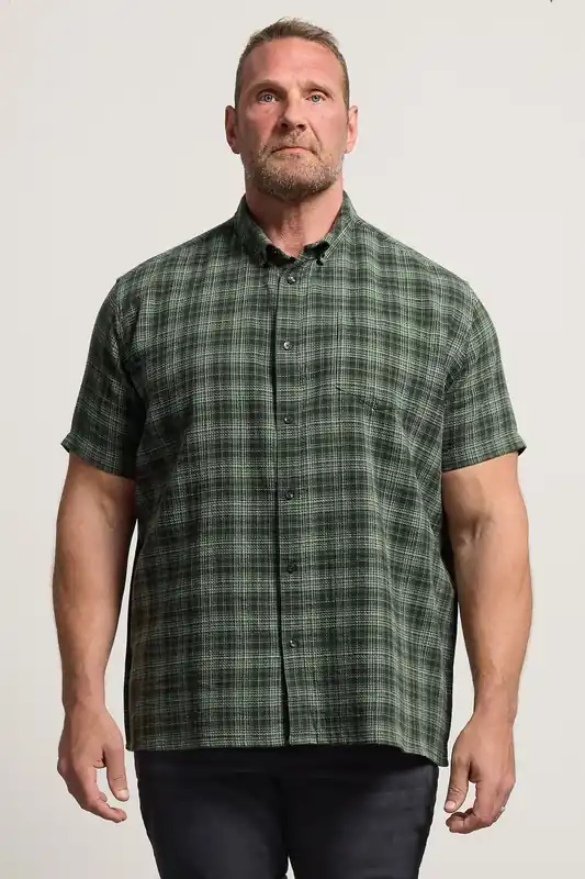 Check Print Short Sleeve Shirt - BadRhino