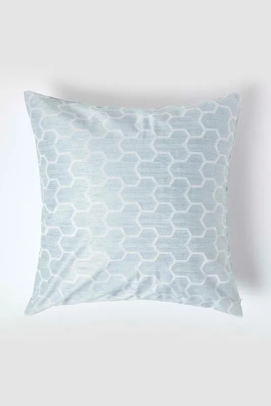 Geometric Jacquard Cushion Cover - Homescapes