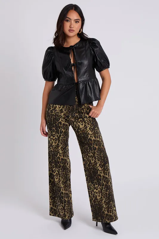 Tie Front PU Top - Urban Bliss