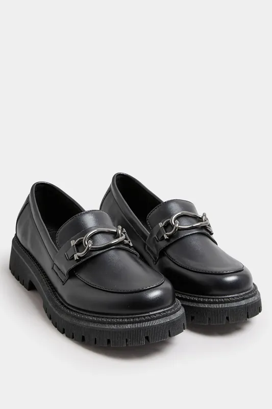 Wide Fit and Extra Wide Fit Chain Detail Chunky Loafers - Yours