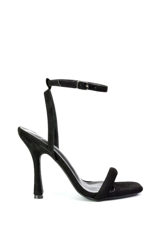 Greta' Strappy Square Toe Barely There Stiletto High Heels - XY London
