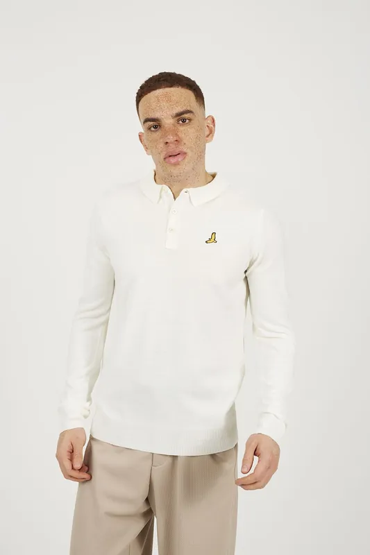 Long Sleeve Knitted Polo Shirt - Brave Soul