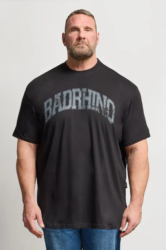 Extra Long Distressed Graphic T-Shirt