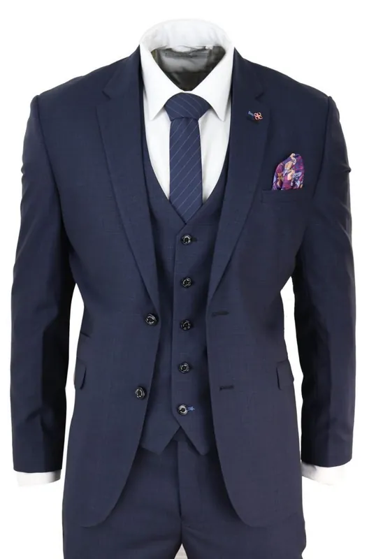 3 Piece Tailored Fit Retro Classic Suit - Infinity Leather