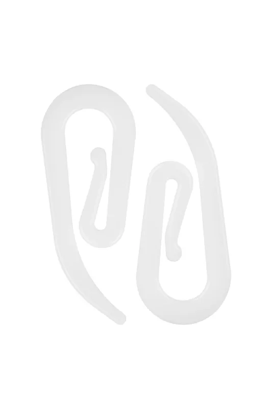Neel Blue Plastic Curtain Hooks, White Drapery Hooks