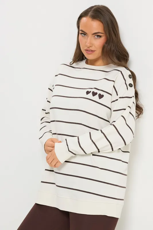 Stripe Embroidered Sweatshirt - Yours