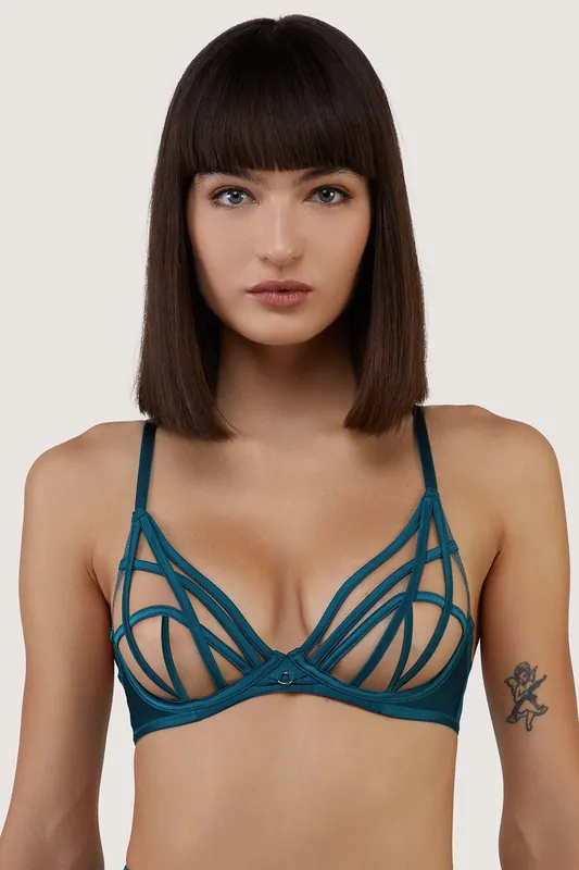 Ramona Teal Plunge Bra - Playful Promises