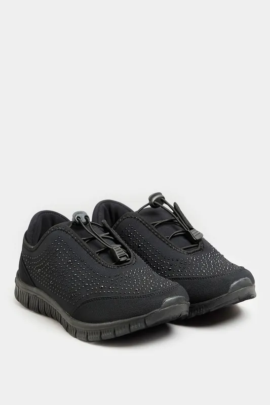 Wide and Extra Wide Fit Embellished Drawcord Trainers - Yours