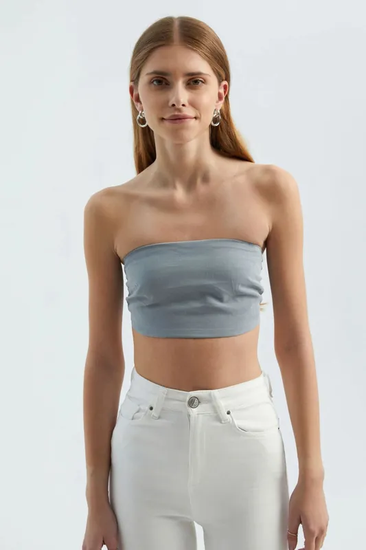 Strapless Basic Crop Top - Hiccup